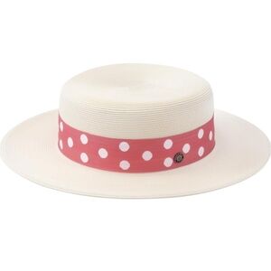 Pineapple & Star Boater Hat | Pink Polka Dot Band | UPF 50+